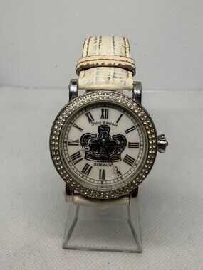 Juicy Couture JC.03.3.13.0182 Women's Crystal Bezel White Croc Automatic Watch